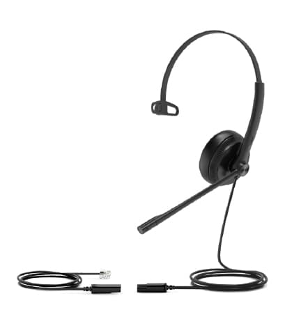 Yealink Yealink YHS34-MONO Wideband Mono Headset with QD to RJ9 connector with leatherette ear cushion YHS34-MONO