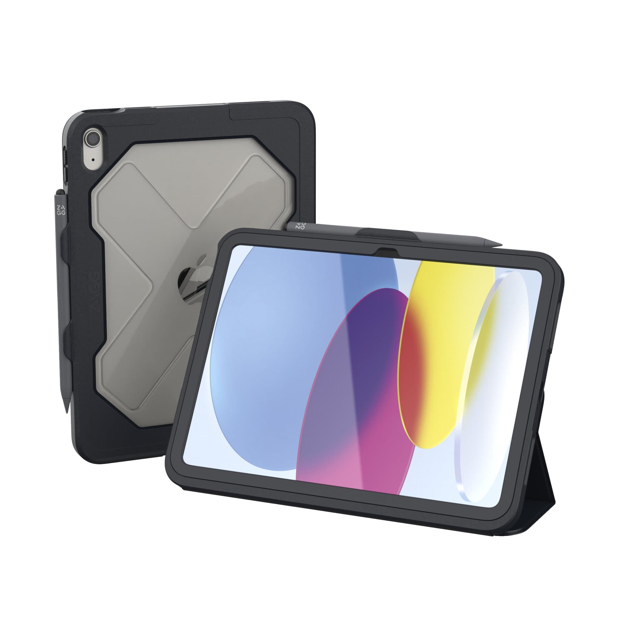 ZAGG ZAGG Rugged Messenger Case for iPad A16 (2025), iPad 10th Gen (10.9" 2022), Charcoal (Bulk 103114857