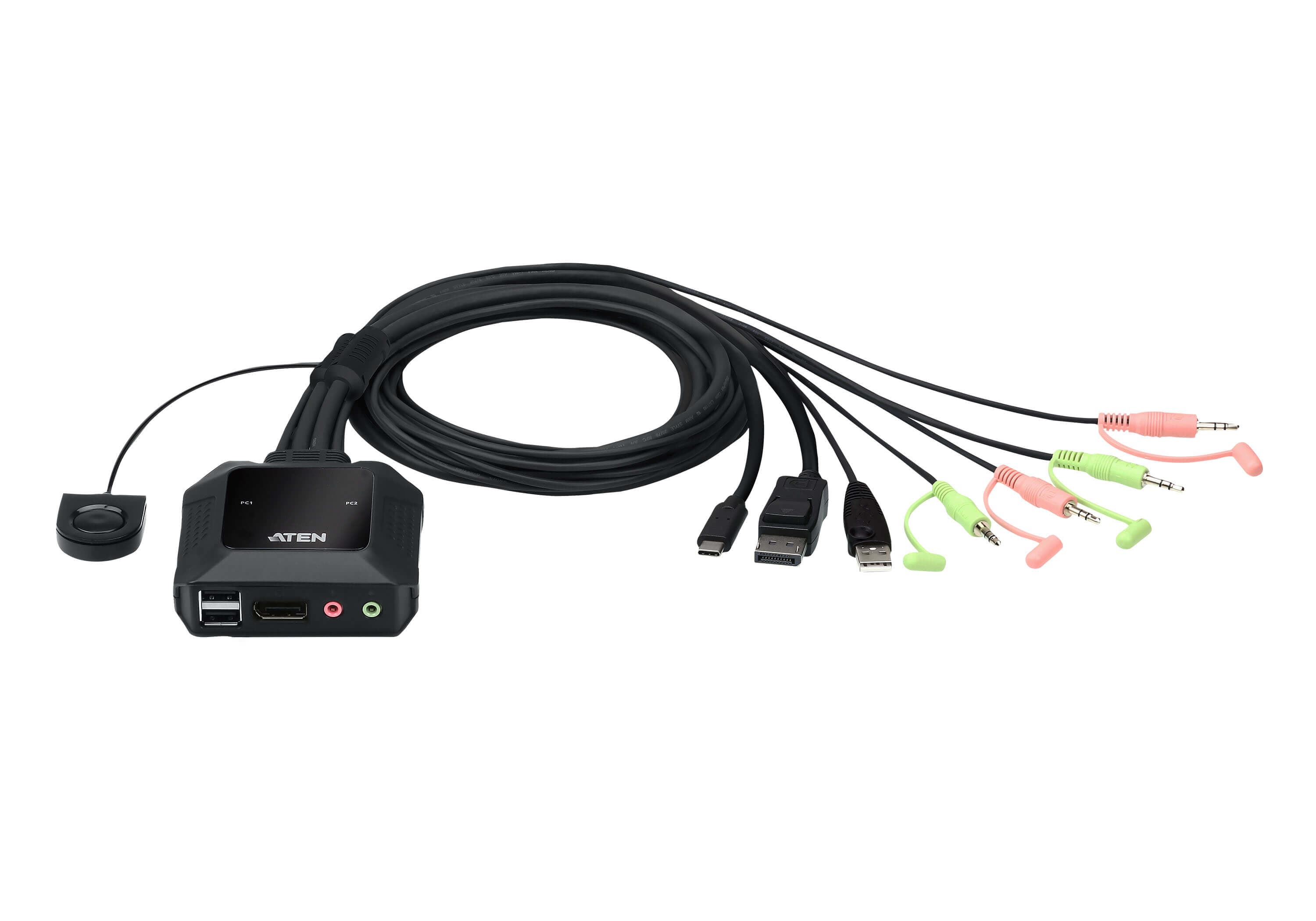 ATEN ATEN 2-PORT USB-C DISPLAYPORT HYBRID CABLE KVM SWITCH CS52DP-AT