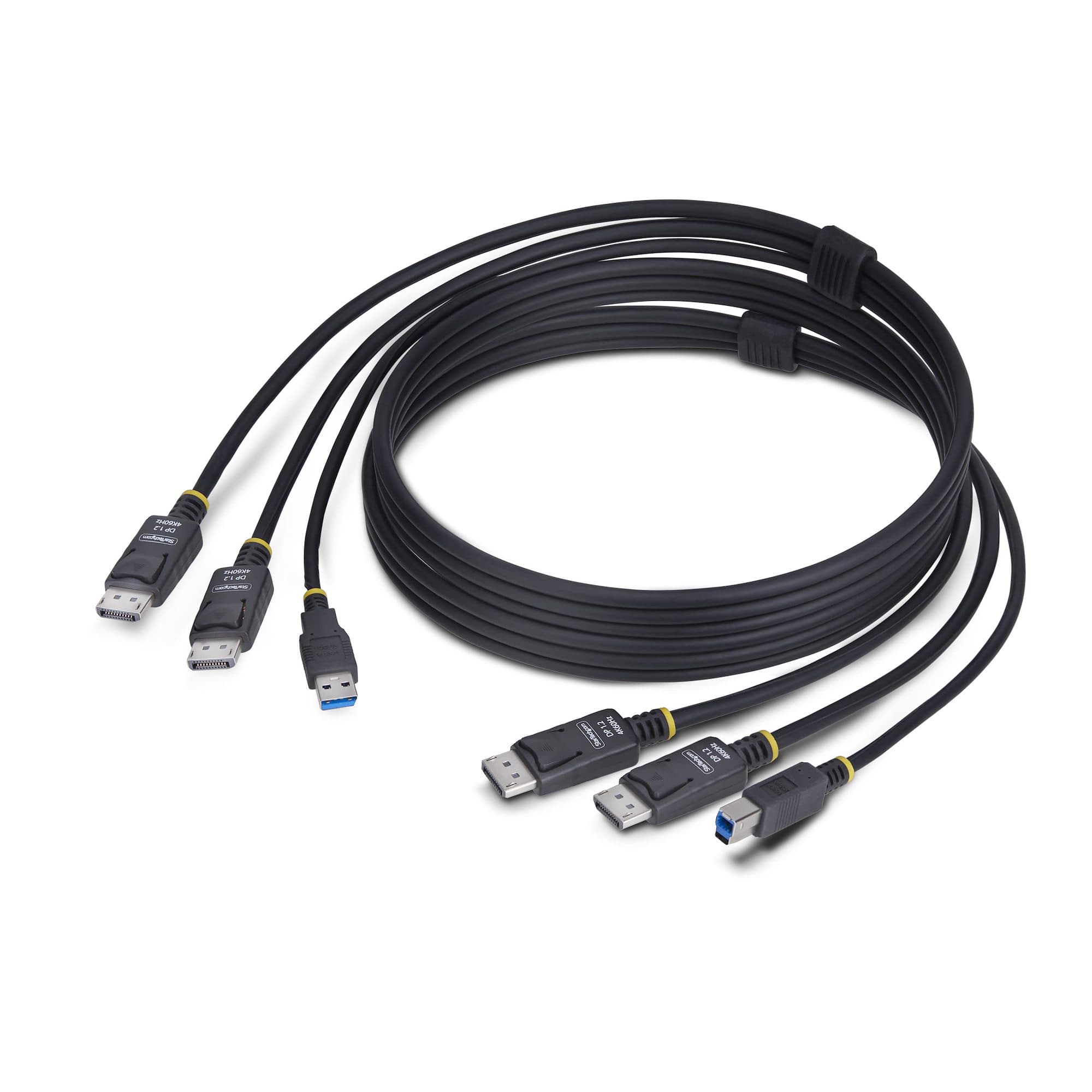 STARTECH STARTECH.COM 6FT (1.8M) DUAL-DISPLAYPORT AND USB 5GBPS KVM CABLE, 2 YR DDU1226-KVM-CABLE