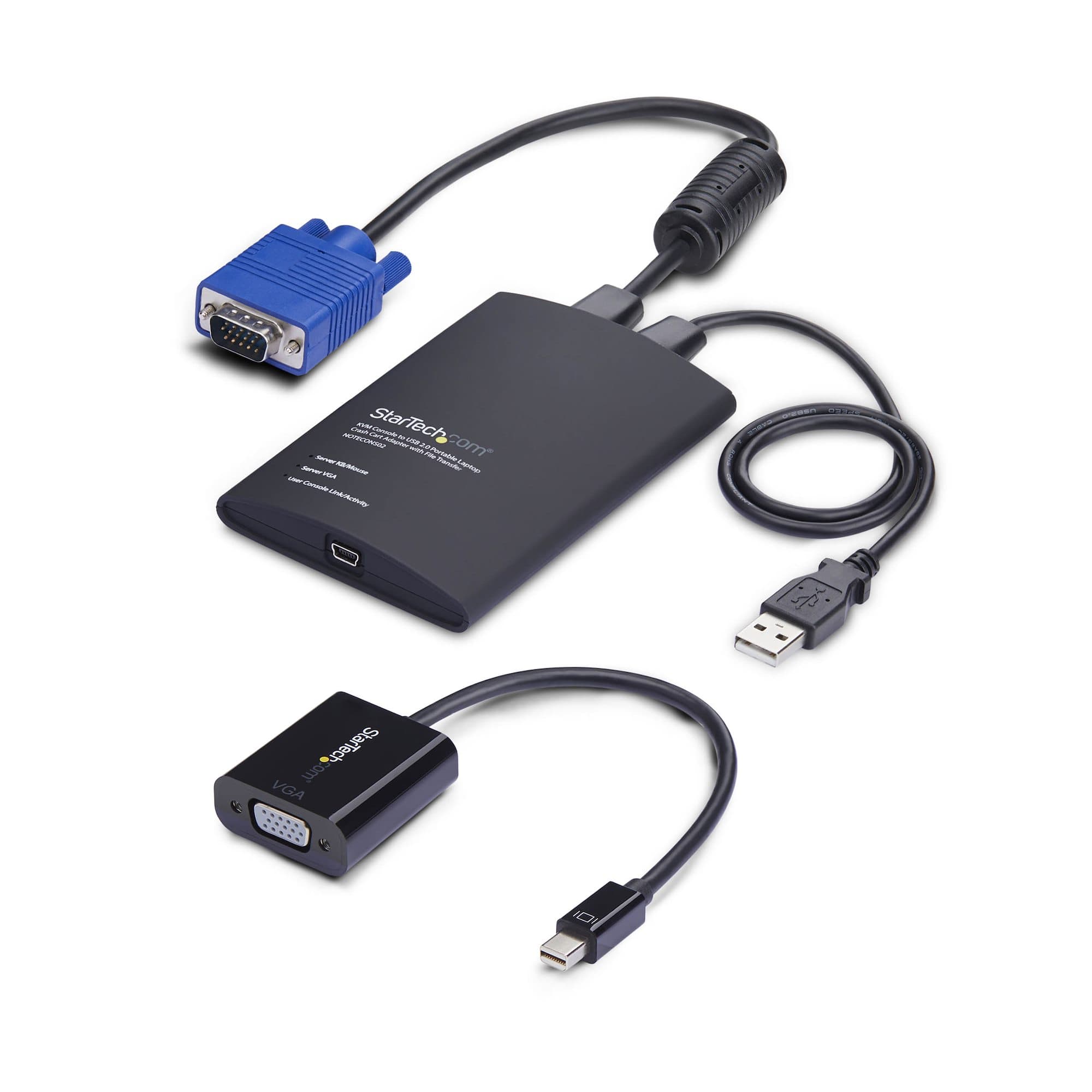 STARTECH STARTECH.COM USB CRASH CART ADAPTER, VGA/MINI DISPLAYPORT KVM CONSOLE, 2 YR NOTECONS02-VGA-MDP