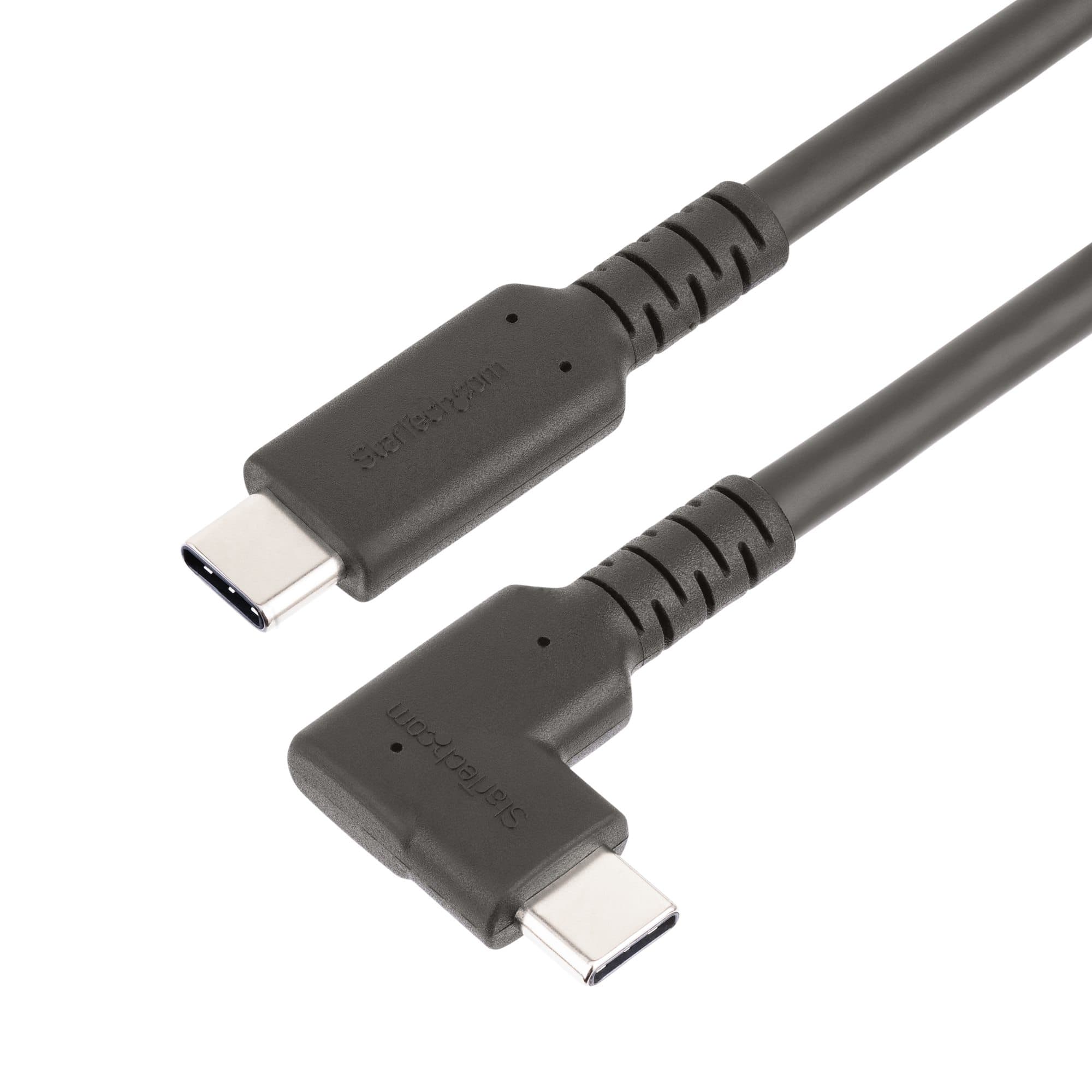 STARTECH STARTECH.COM 1.6FT 50CM RUGGED RIGHT ANGLE USB-C CABLE 3.2,10 GBPS, 4K 60HZ, 100W PD 2 YR RUSB31CC50CMBR