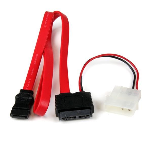 STARTECH STARTECH.COM 20IN SLIMLINE SATA TO SATA W/ LP4 POWER CABLE ADAPTER, LTW SLSATAF20