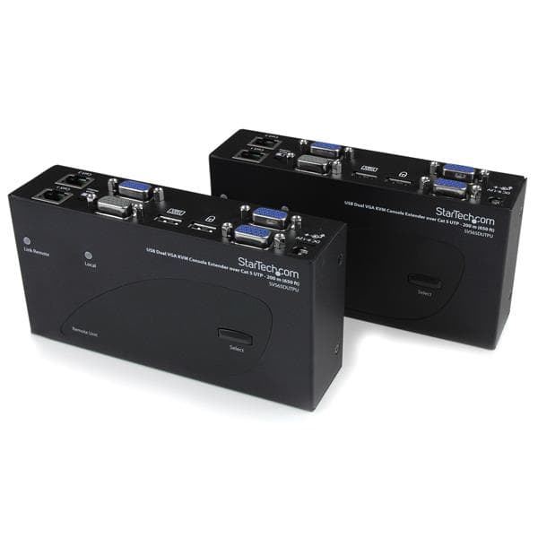 STARTECH STARTECH.COM USB DUAL VGA OVER CAT5 KVM CONSOLE EXTENDER - 650 FT / 200M 3 YR SV565DUTPU