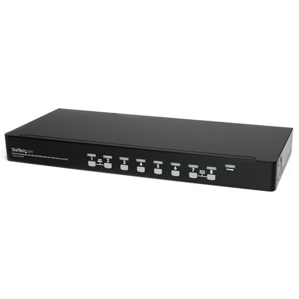 STARTECH STARTECH.COM 8 PORT 1U RACKMOUNT USB KVM SWITCH KIT WITH OSD AND CABLES, 3 YR SV831DUSBUK