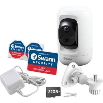 SWANN Swann 1080p WiFi Pan/Tilt Indoor Camera & 32GB SD Card SWIFI-PTCAM232GB-GL