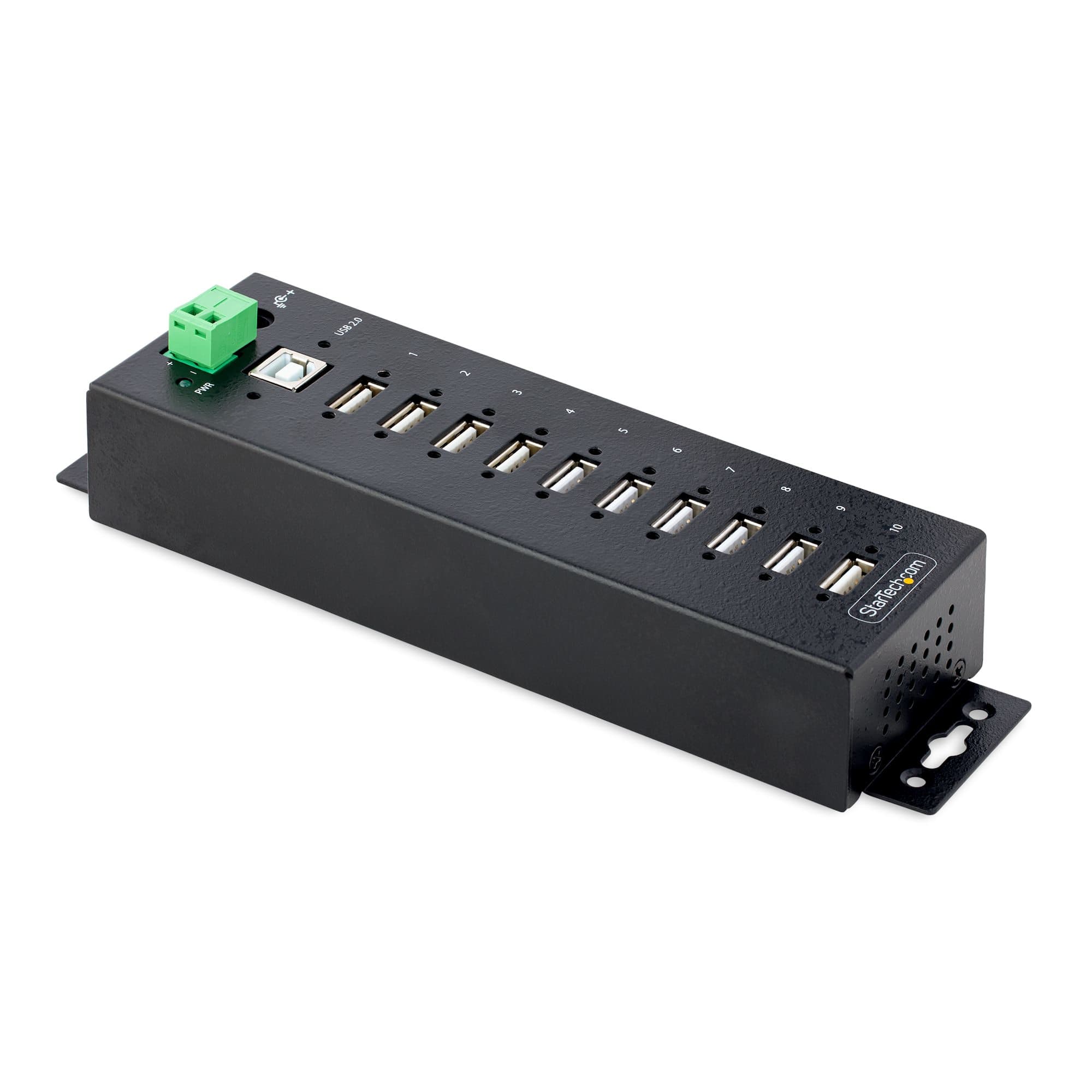 STARTECH STARTECH.COM 10-PORT INDUSTRIAL USB 2.0 HUB, MOUNTABLE USB EXPANSION HUB 2 YR USB210AIND-USB-A-HUB