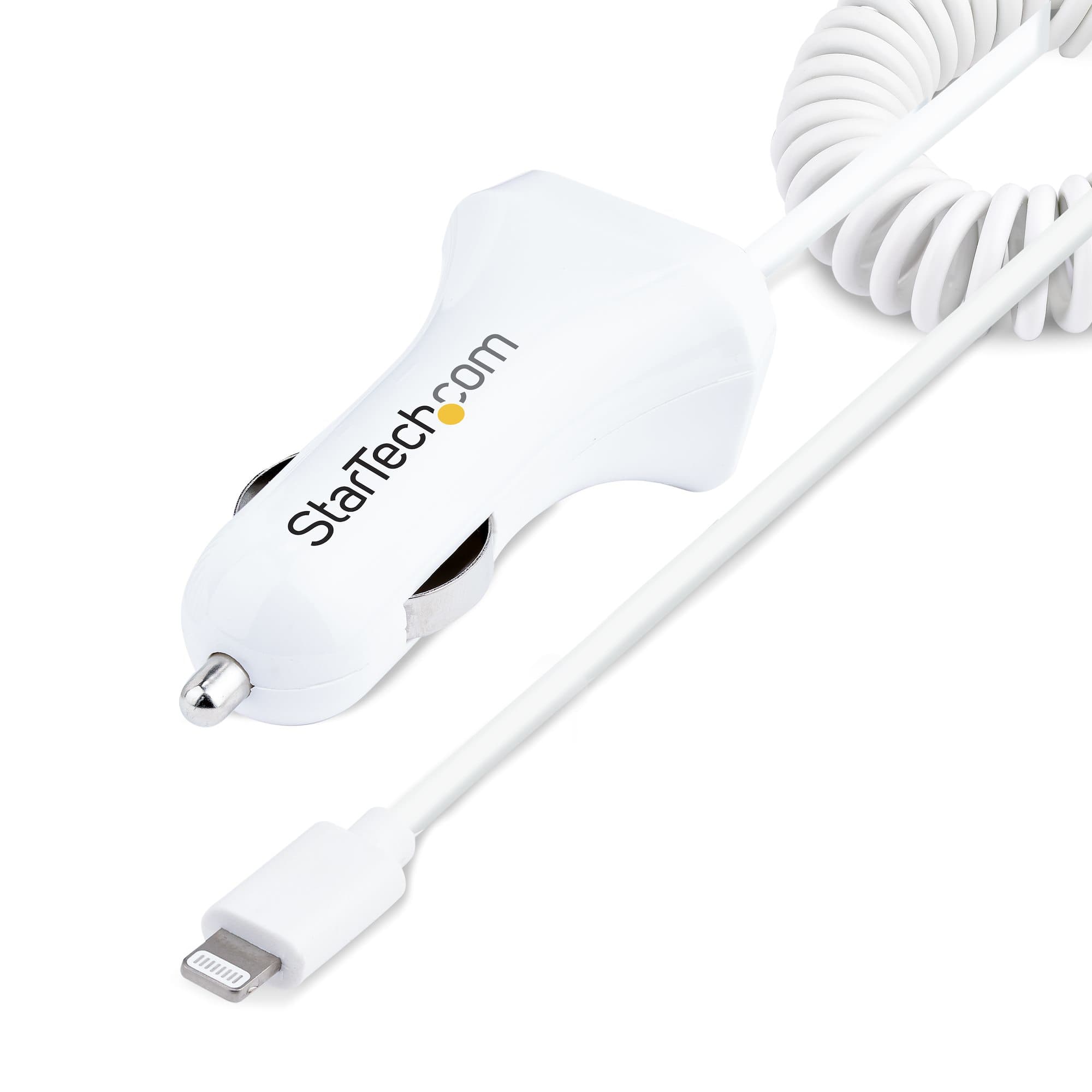 STARTECH STARTECH.COM LIGHTNING CAR CHARGER W/ 1M COILED CABLE, 12W, USB CAR CHARGER 2 YR USBLT2PCARW2