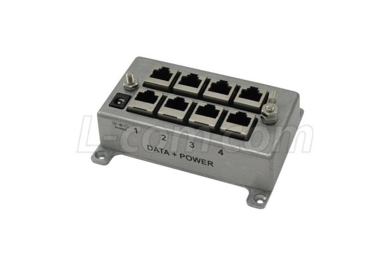 L-com L-com 4 Port CAT6 Passive Gigabit Midspan Injector BT-CAT6-P4