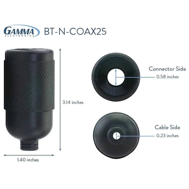 Gamma Electronics Gamma Electronics BT-N-COAX25 Boot Type N to 1/4in Coax or LMR 400 BT-N-COAX25