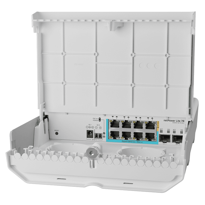 MikroTik MikroTik netPower Lite 7R Reverse PoE switch with Gigabit Ethernet and 10G SFP+ ports CSS610-1Gi-7R-2S+OUT