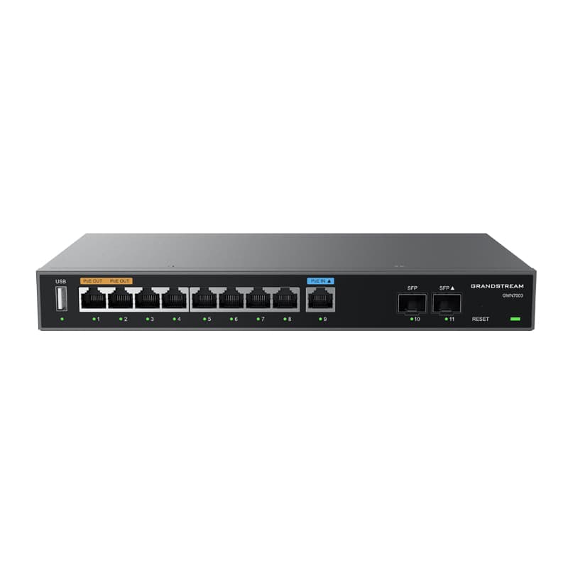 Grandstream Networks Grandstream GWN7003 Multi-WAN Gigabit VPN Router, 9 x GigE, 2 x SFP GWN7003