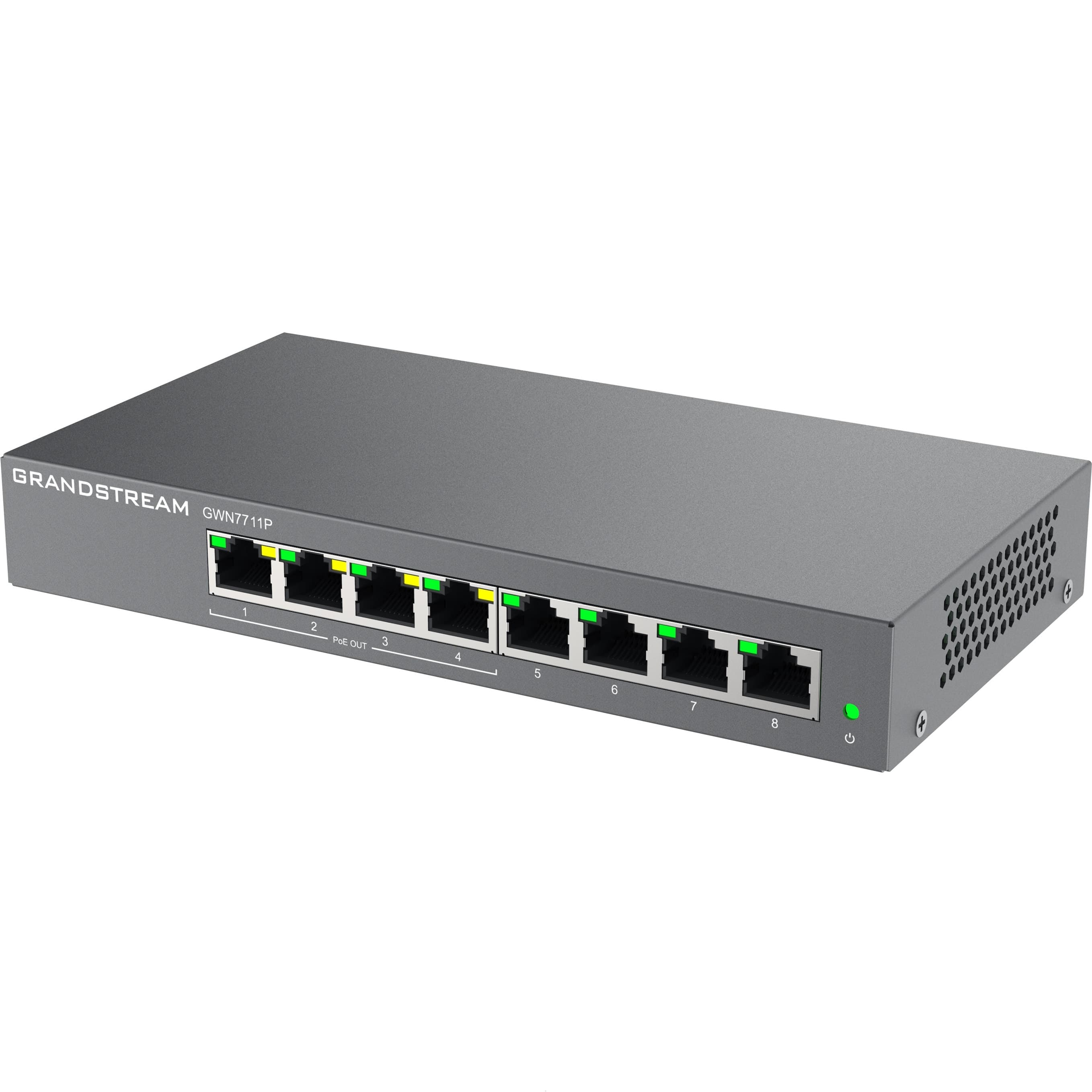 Grandstream Networks Grandstream GWN7711P Layer 2-Lite Managed Switch, 8 x GigE (4 x PoE/PoE+ or +24VDC Output GWN7711P