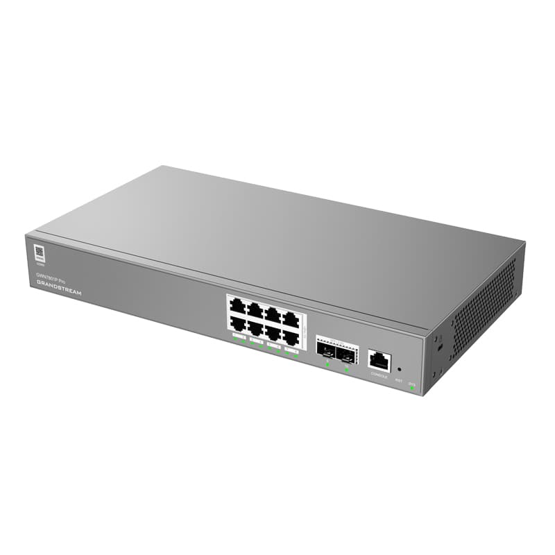 Grandstream Networks Grandstream GWN7801P Pro Enterprise Layer 2+ Managed 8 Port 120 Watt PoE+ Switch with 2 x SFP GWN7801P-PRO