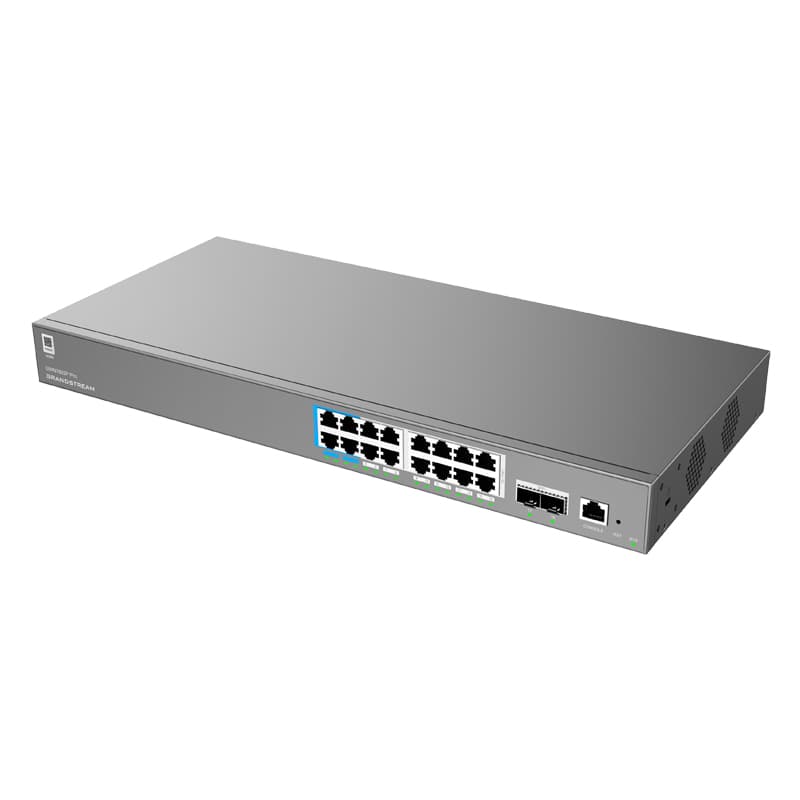 Grandstream Networks Grandstream GWN7802P Pro Enterprise Layer 2+ Managed 16 Port 250 Watt PoE++ Switch with 2 x SFP+ GWN7802P-PRO