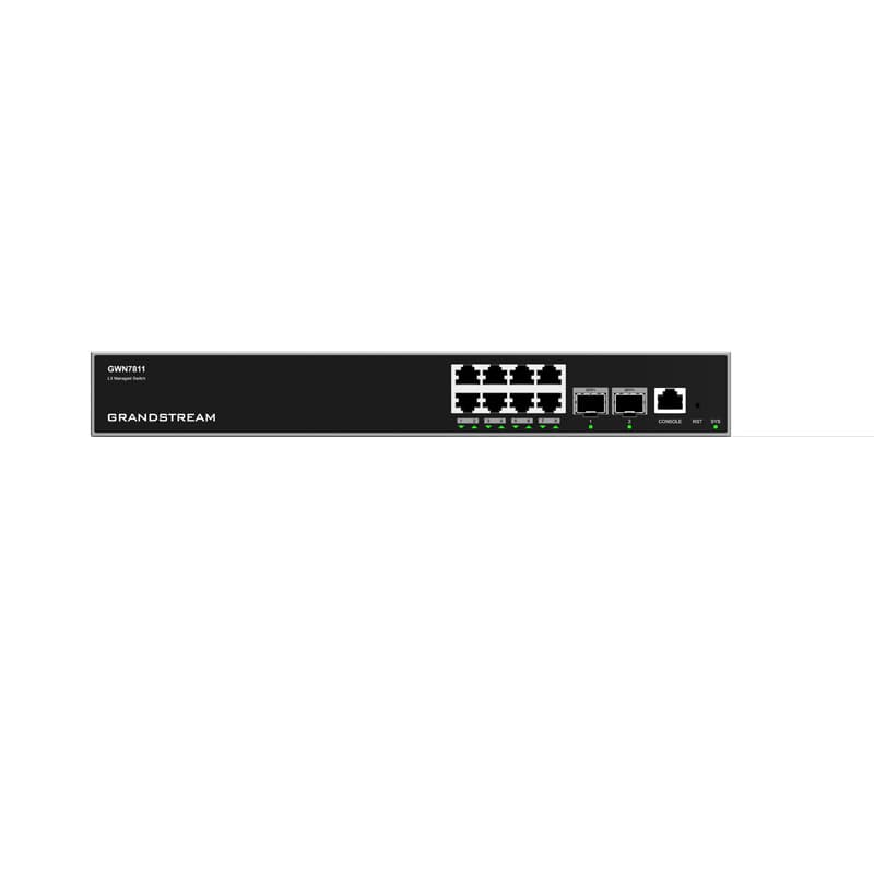 Grandstream Networks Grandstream GWN7811 Enterprise Layer 3 Managed Network Switch with 8 x GigE and 2 x SFP+ GWN7811