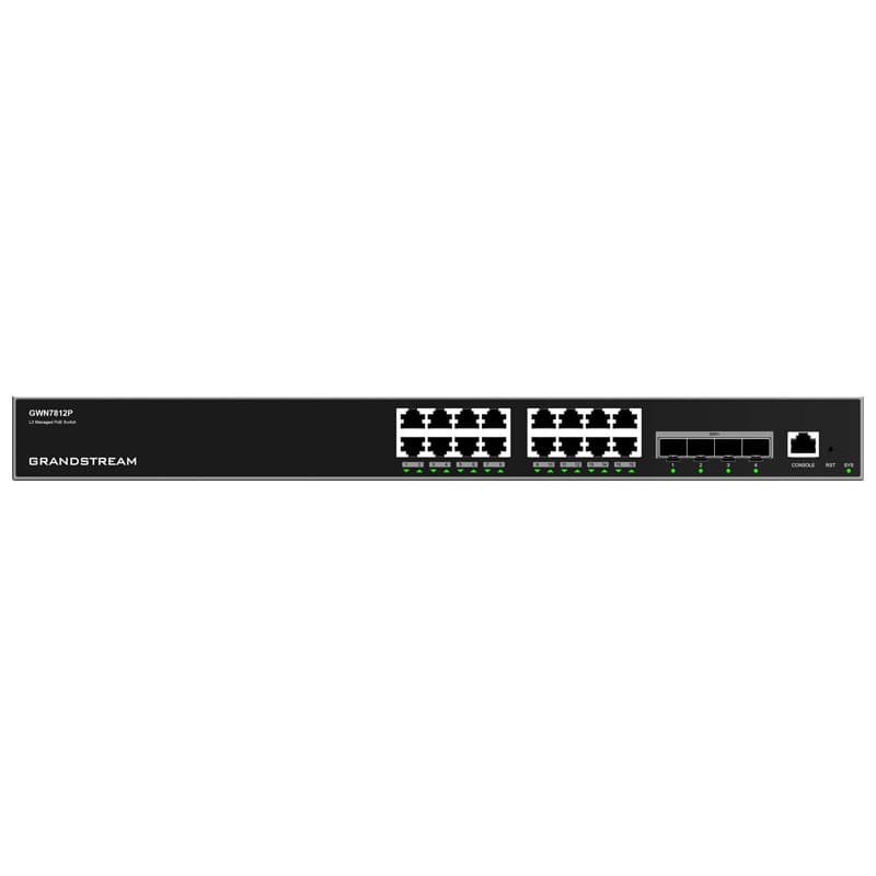 Grandstream Networks Grandstream GWN7812P Enterprise Layer 3 Managed PoE Network Switch with 16 x GigE and 4 x SFP+ GWN7812P
