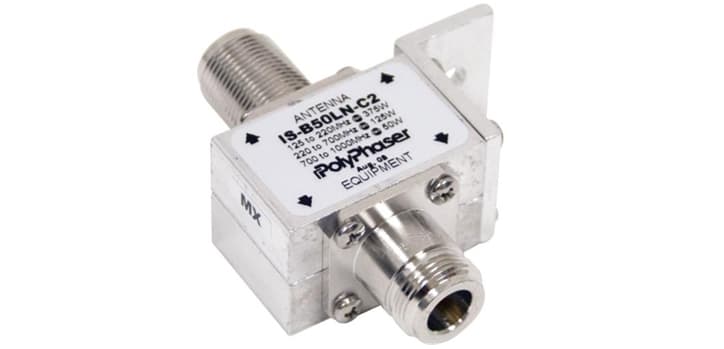 PolyPhaser PolyPhaser IS-B50LN-C2 125-1000MHz DC Blocking N Female IS-B50LN-C2