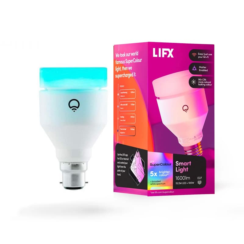LIFX LIFX SuperColor A21 Smart Light 1600 Lumens B22 LFXA211600RGBWB22