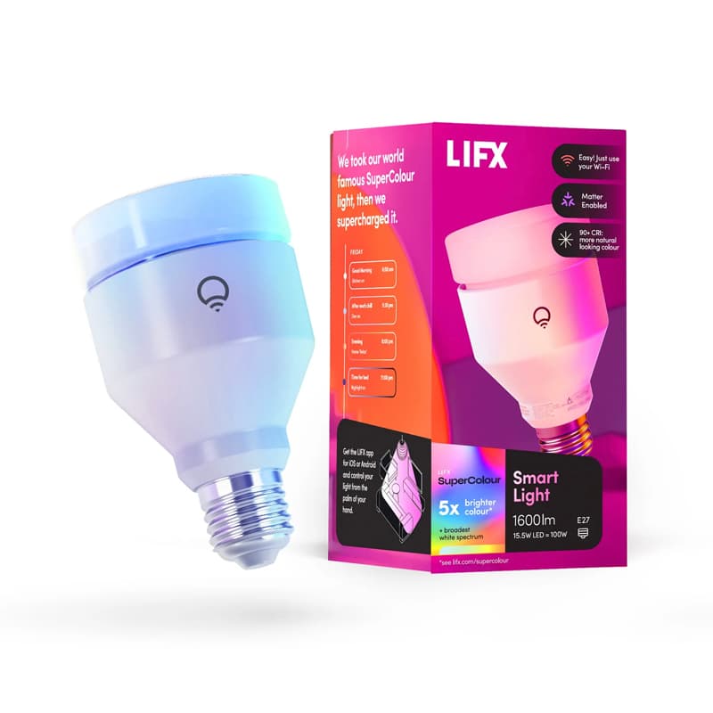 LIFX LIFX SuperColor A21 Smart Light 1600 Lumens E27 LFXA211600RGBWBE27