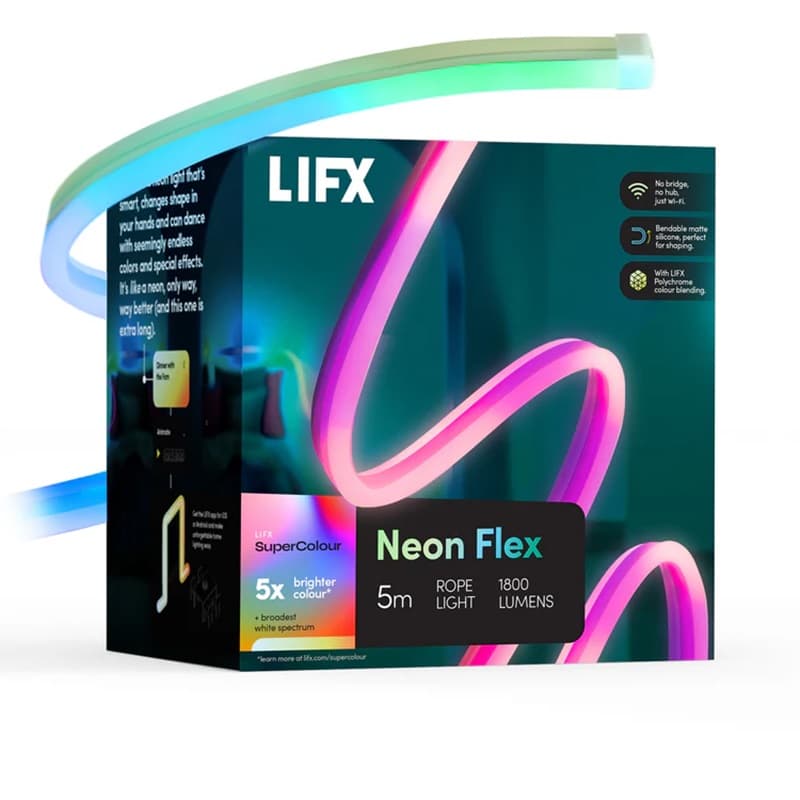LIFX LIFX Neon SuperColour Flex 5M Indoor Flexible Linear Ultra-Bright LED Light LFXNEON16AU