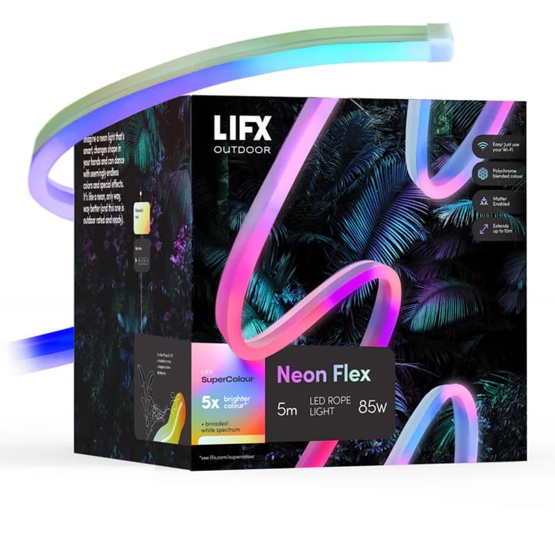 LIFX LIFX Super Colour Outdoor Neon Flex 5M Flexible Linear 2150 Lumens Ultra-Bright LED Light LFXNEON16WPAU