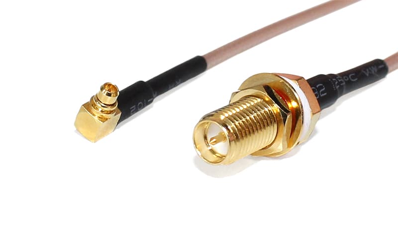 MikroTik MMCX RA to RP-SMA Female Bulkhead Pigtail P-61