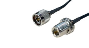 Go Wireless NZ N-Male to N-Female Bulkhead 50cm LLC200 50 Ohm Coax Pigtail P-87