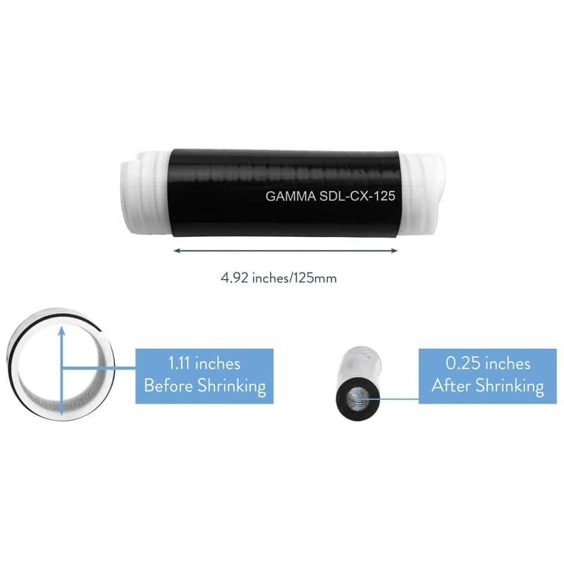 Gamma Electronics Gamma Electronics SDL-CX-125 Silicone Cold Shrink 4.3-10 Connectors to 1/4 inch Coax Cable or Larger SDL-CX-125