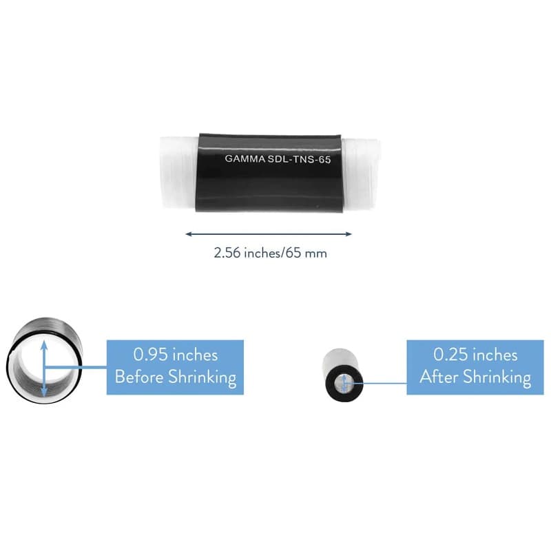 Gamma Electronics Gamma Electronics SDL-TNS-65 Silicone Cold Shrink Type N Connector to LMR-195 Cable or Larger SDL-TNS-65