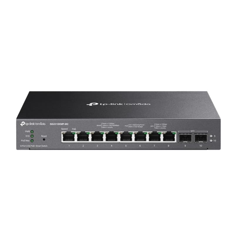 Omada Omada SG2210XMP-M2 8-Port 2.5GE and 2-Port 10GE SFP+ Smart Switch with 8-Port PoE+ SG2210XMP-M2