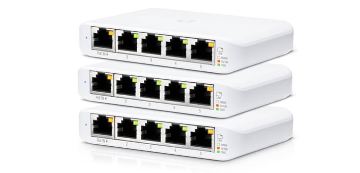 Ubiquiti Ubiquiti 3-Pack UniFi Compact 5 Port Gigabit Switch USW-Flex-Mini-3