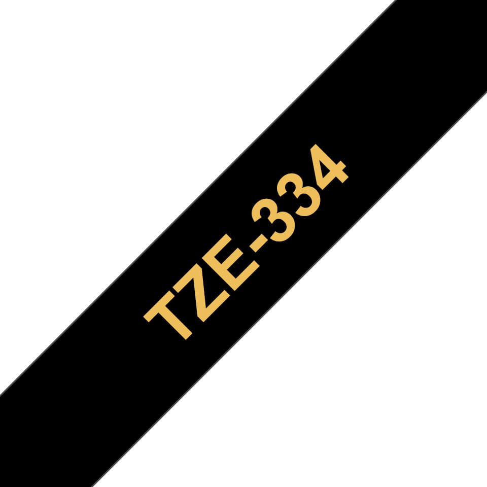 BROTHER BROTHER TZe334 12mm x 8m Standard laminated Gold 1536060