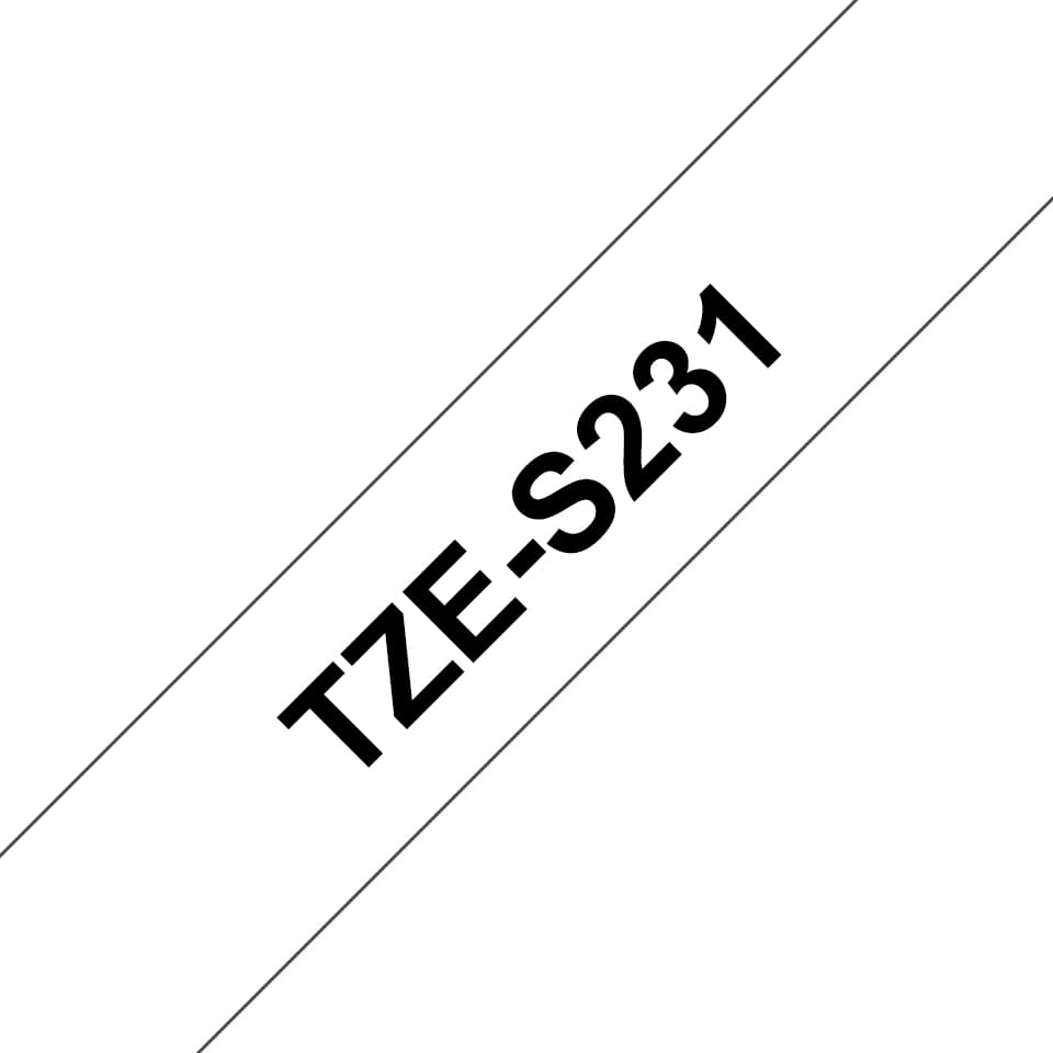 BROTHER BROTHER TZeS231 12mm x 8m Standard laminated Bla 1536073