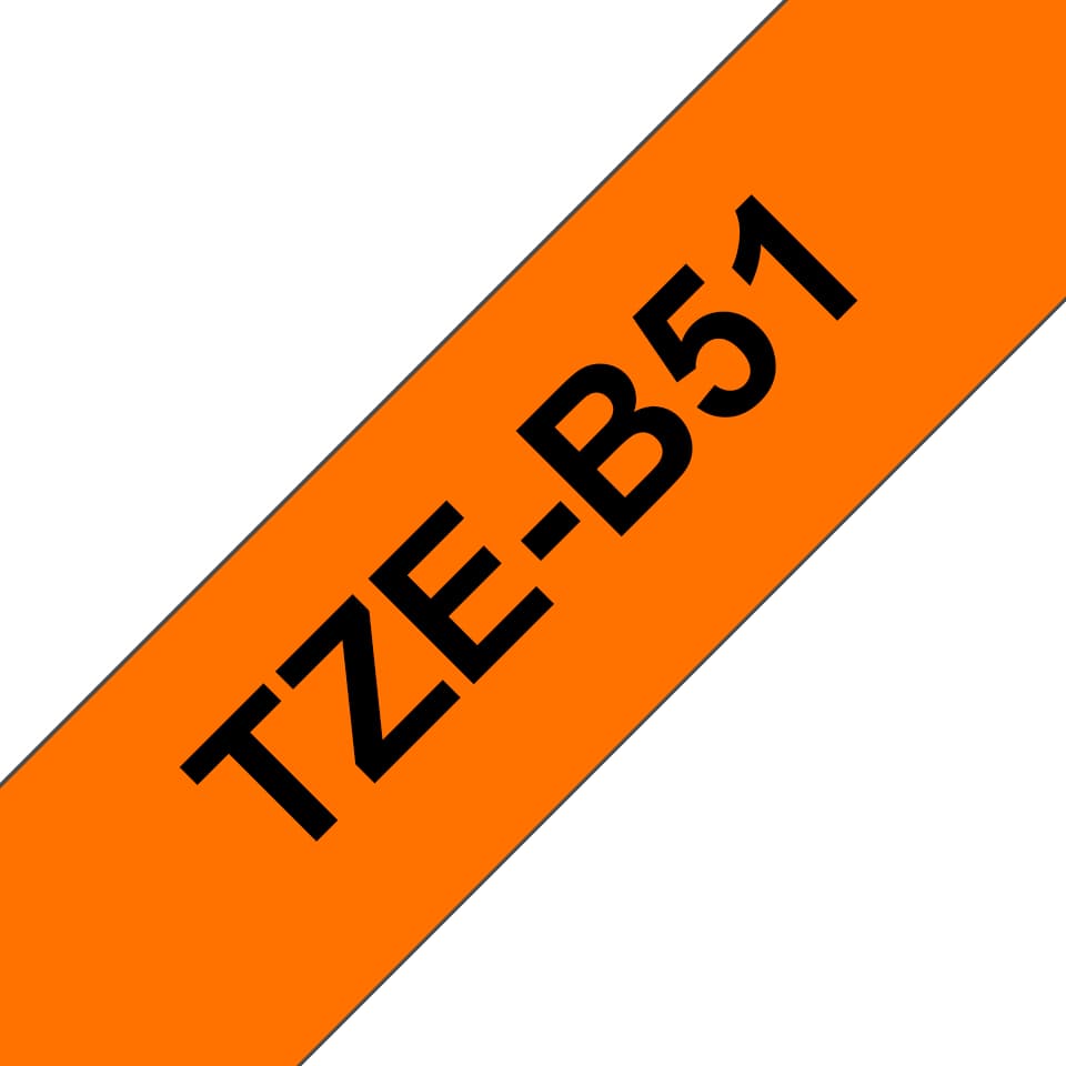 BROTHER BROTHER TZEB51 : Laminated tape black on fluro o 1711183