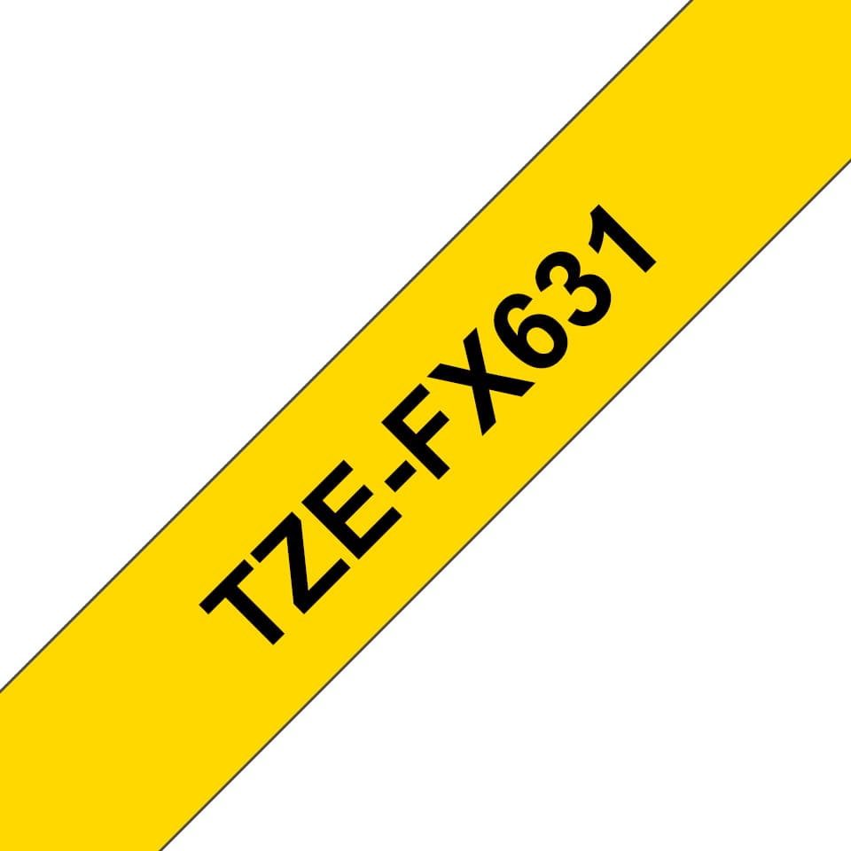 BROTHER BROTHER TZEFX631 12mm BLK on YLLW flexible tape 1721822