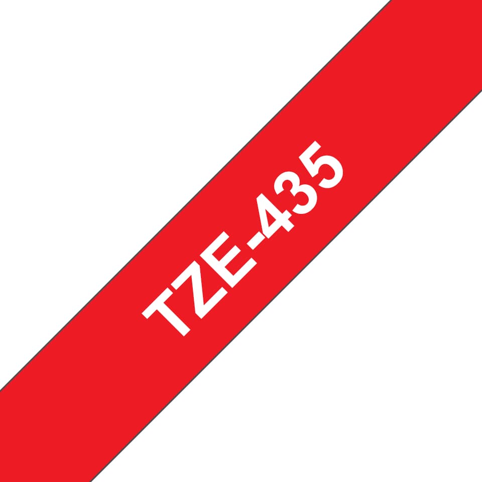 BROTHER BROTHER TZE435 : Laminated tape white on red 8m 1737360