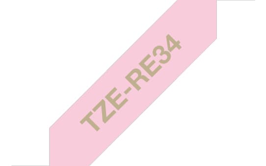 BROTHER BROTHER TZERE34 12MM GOLD ON PINK RIBBON TAPE 3444381