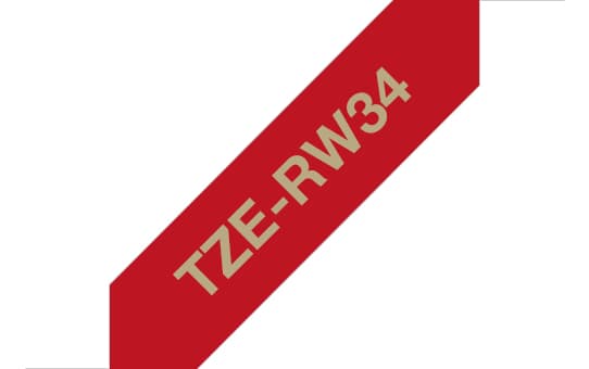 BROTHER BROTHER TZERW34 12MM GOLD ON RED RIBBON TAPE 3444383