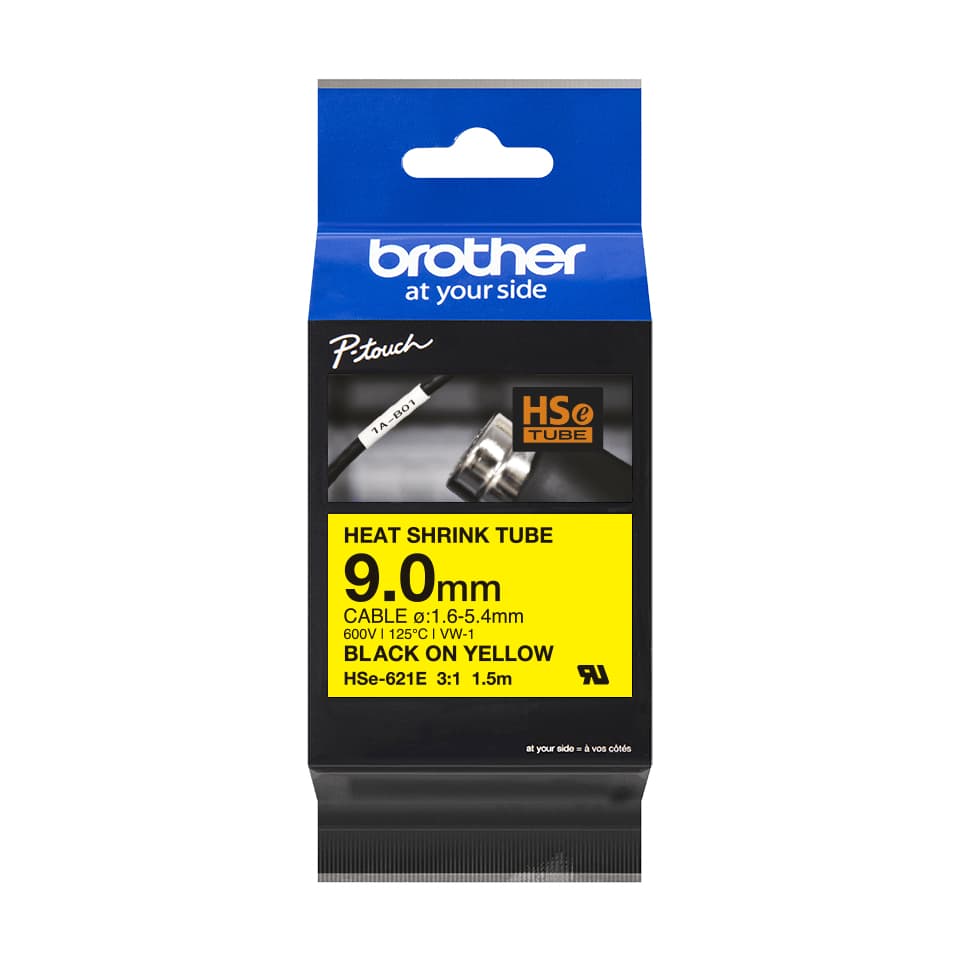 BROTHER BROTHER HSE621E 9.0MM B ON Y HEAT SHRINK TAPE 5610422