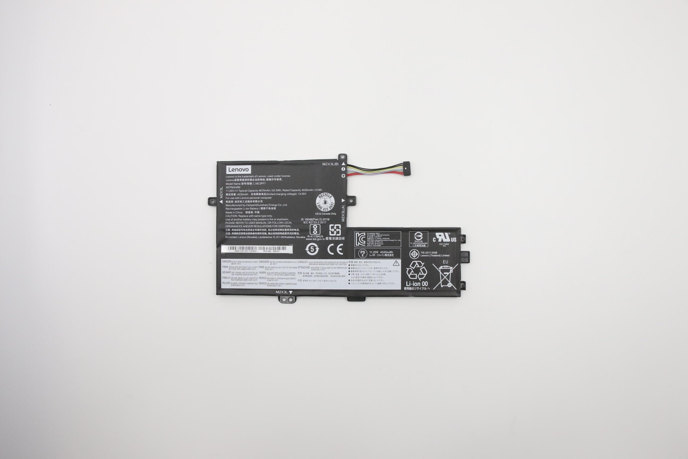 Lenovo Lenovo 3 Cell Battery, 52.5Wh, 11.25V, Li-ion, L18C3PF7 5B10W67289