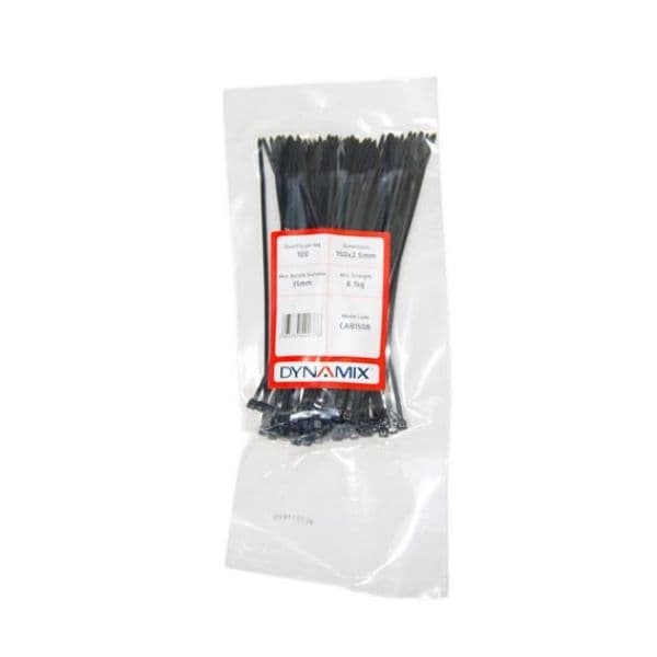 Dynamix DYNAMIX 150mm x 2.5mm Cable Tie (Packs of  100) CAB150B