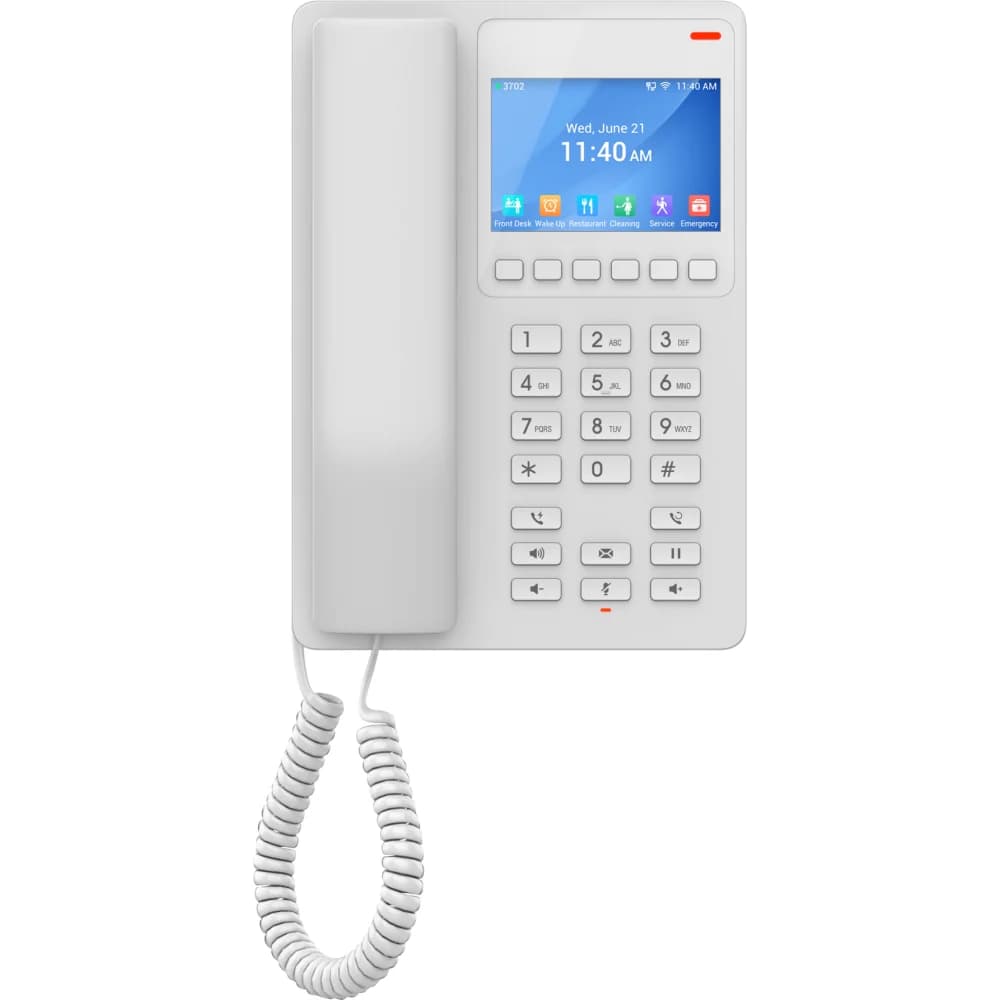 Grandstream Networks GHP630W Desktop Hotel Phone with 3.5"" Colour LCD PoE Dual-band WiFi 6 White 487934