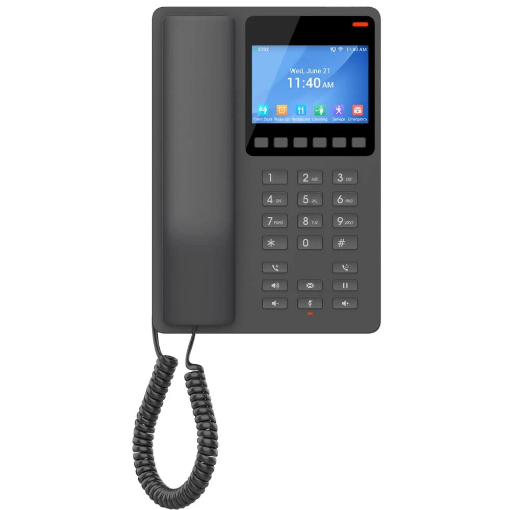 Grandstream Networks GHP631W Desktop Hotel Phone with 3.5"" Colour LCD PoE Dual-band WiFi 6 Black 487936