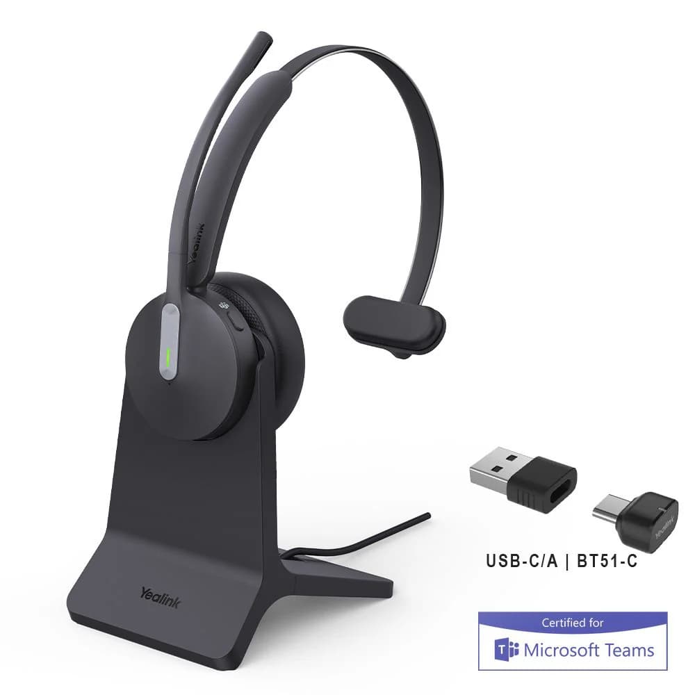 Yealink BH70 MS Teams Mono USB-A/C Headset with Charging Stand 492654