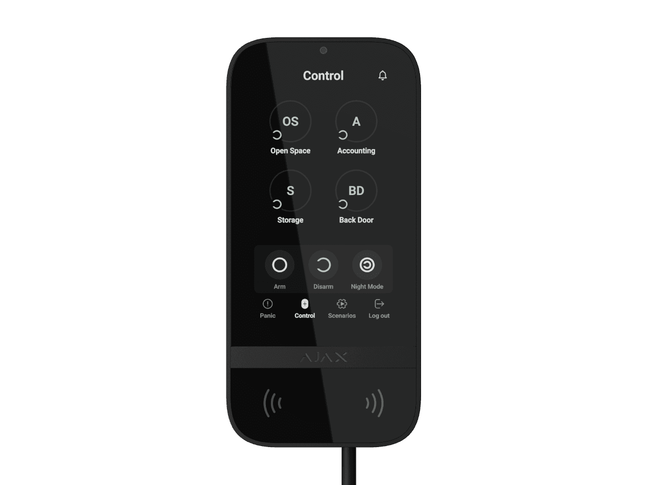 Ajax Wired Keypad with a Touch Screen and Contactless Authorization (Black) 81719 KeyPad TouchScreen Fibra Black