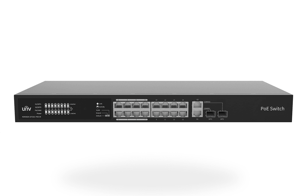 16-Port Unmanaged Ethernet Switch (PoE) NSW2020-16T2GC-POE-IN