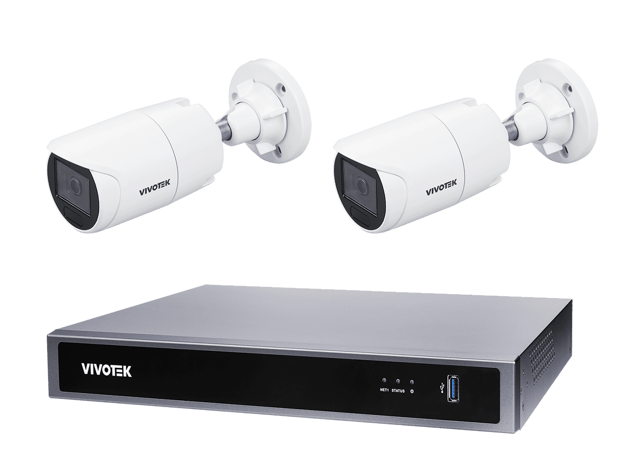 Vivotek 2x IB9383-HV - ND9326P Kit Vivotek (10TB) 5MP-BULLET-FIXED-2CAM-8CH-KIT