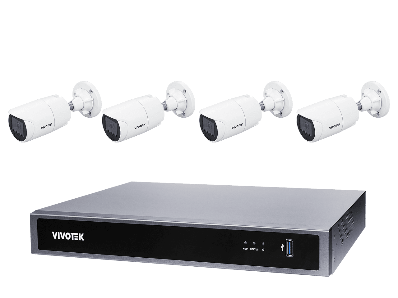 Vivotek 4x IB9383-HTV - ND9326P Kit Vivotek (10TB) 5MP-BULLET-VF-4CAM-8CH-KIT