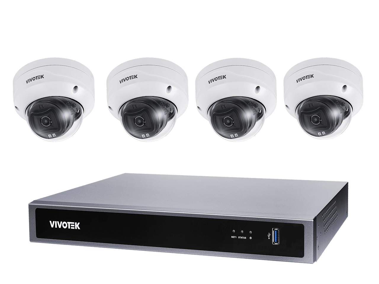 Vivotek 4x FD9383-HV (2.8mm) - ND9326P Kit Vivotek (10TB) 5MP-DOME-FIXED-4CAM-8CH-KIT